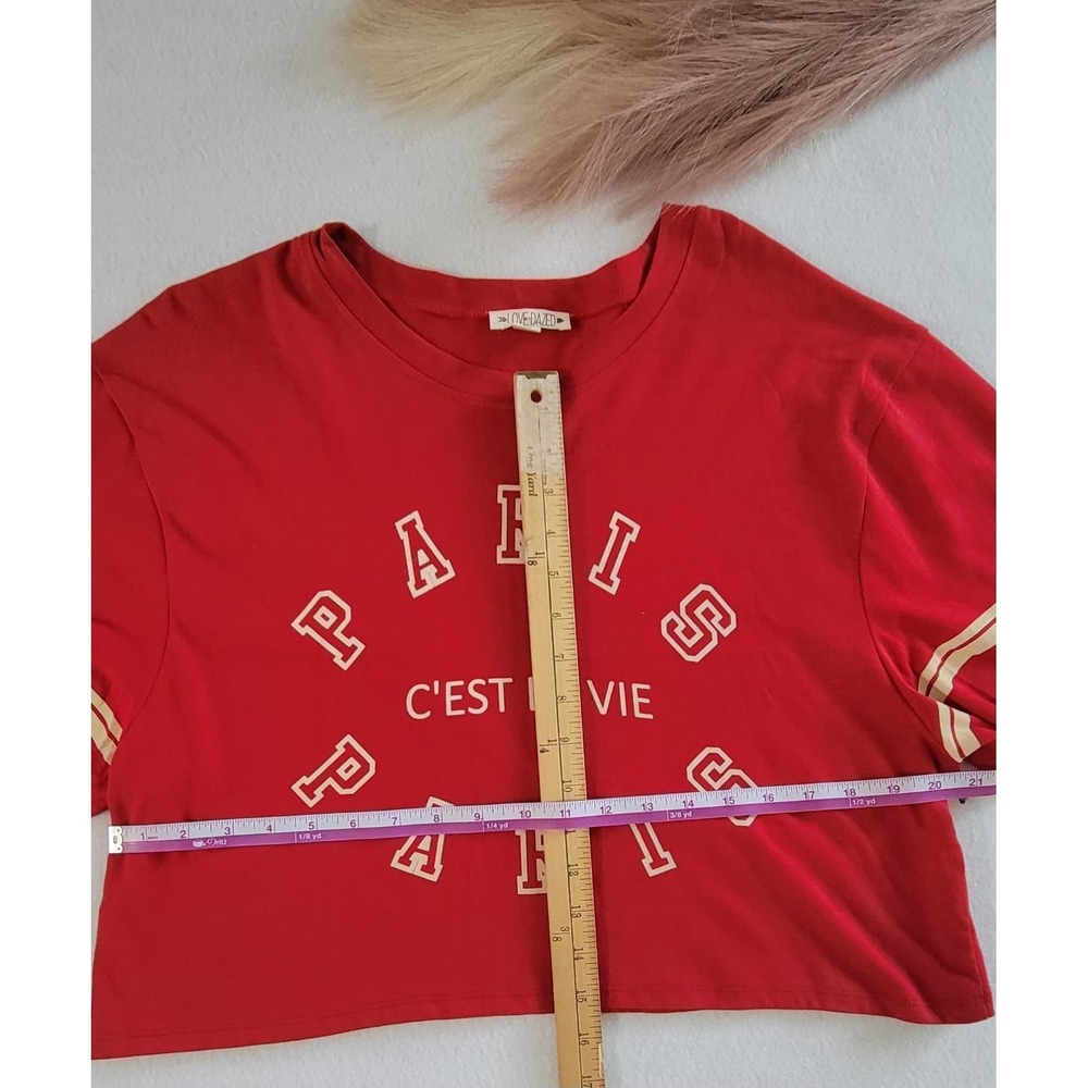 love dazed PARIS women's T shirt Top RED SIZE XL - Picture 2 of 6